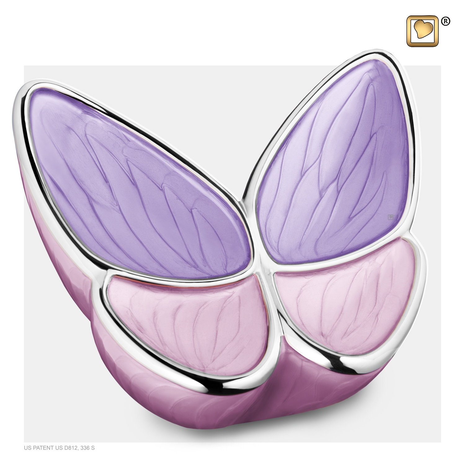 Wings of Hope™ Urn Pearl Lavender & Polished Silver