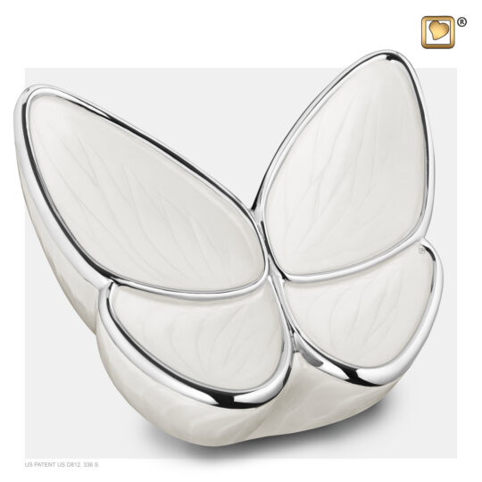 Wings of Hope™ Urn Pearl White & Pol Silver