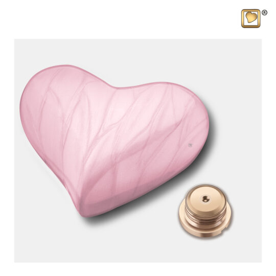 Heart Keepsake Child Urn Pearl Pink