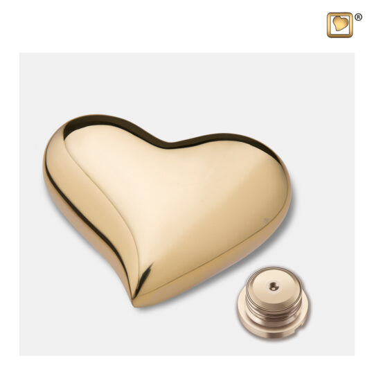 Heart Keepsake Urn Pol Gold
