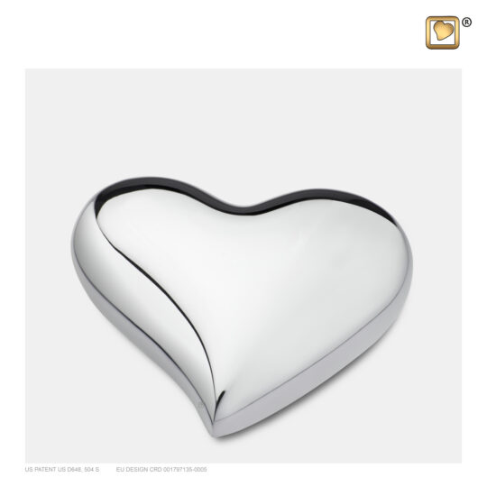 Heart Keepsake Urn Pol Silver