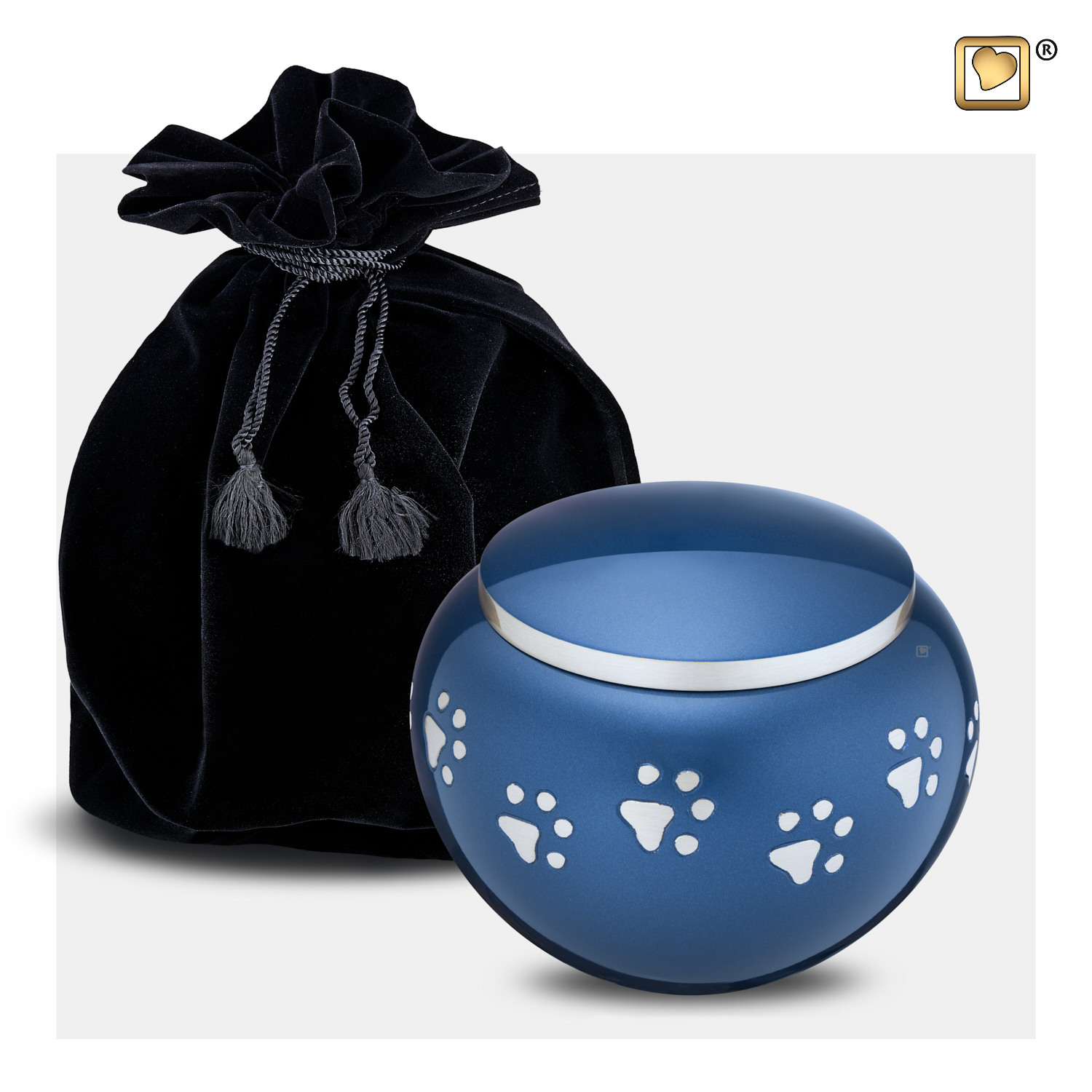Classic™ Round Large Pet Urn Blue & Bru Pewter