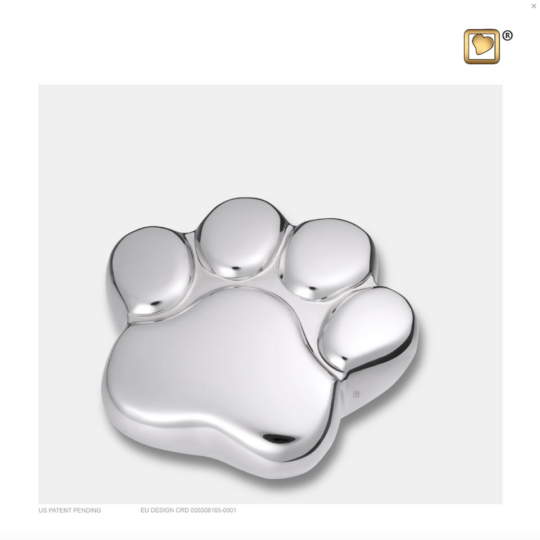 LovePaw™ Pet Keepsake Urn Pol Silver