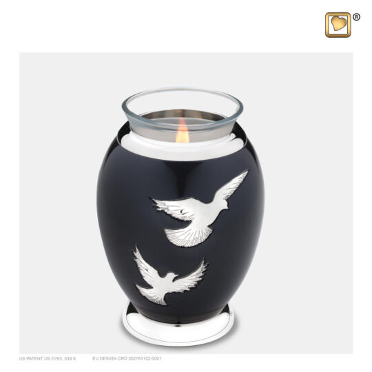 Nirvana™ Adieu Tealight Urn Midnight & Pol Silver