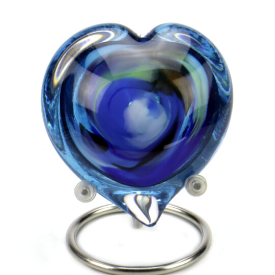 Pebble Heart Multi Color Blue