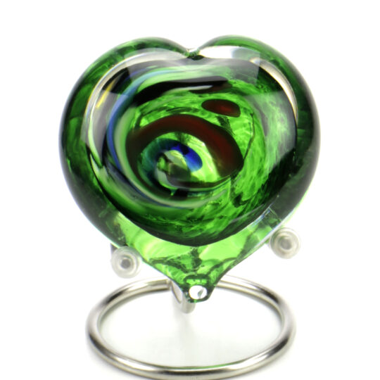 Pebble Heart Multi Color Green