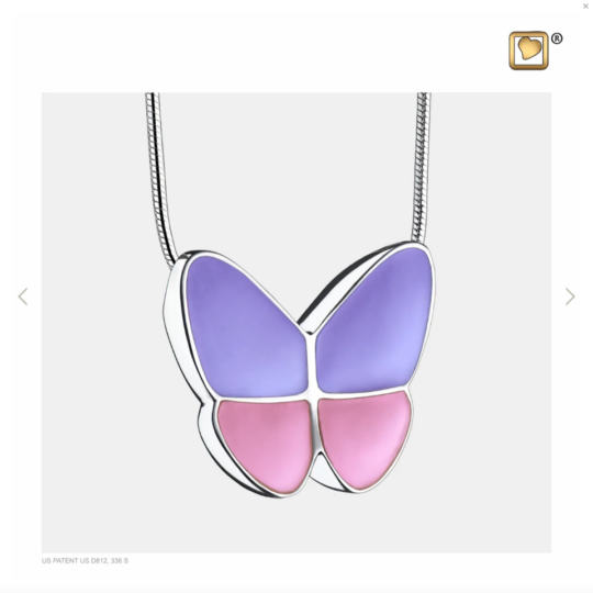 PENDANT Wings Of Hope™ Lavender Enamel Rhodium Plated