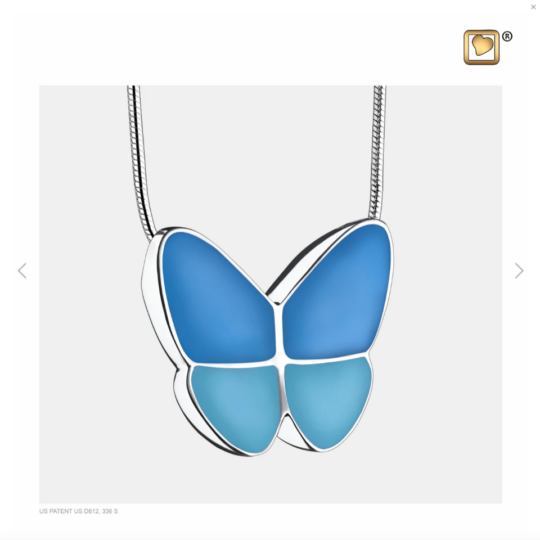 PD1201 PENDANT Wings Of Hope™ Blue Enamel Rhodium Plated