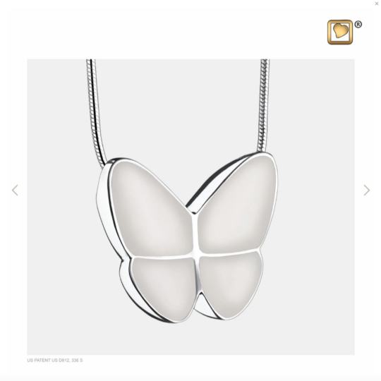 PENDANT Wings Of Hope™ Pearl Enamel Rhodium Plated