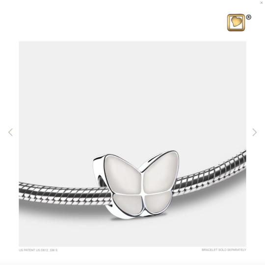 BEAD Wings Of Hope™ Pearl Enamel Rhodium Plated