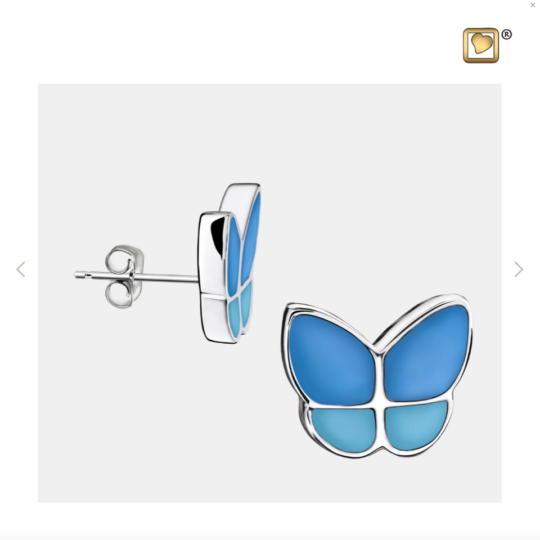 STUD EARRINGS Wings Of Hope™ Blue Enamel Rhodium Plated