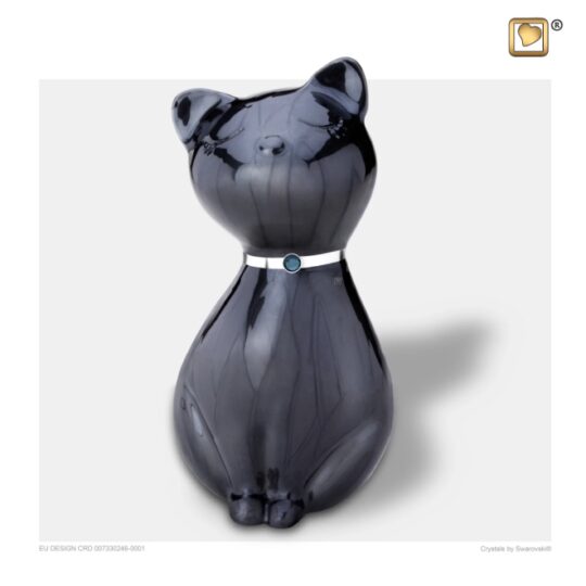 PrincessCat™ Pet Urn Pearl Midnight & Bru Pewter w/Swarovski®
