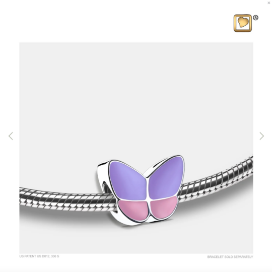 BEAD Wings Of Hope™ Lavender Enamel Rhodium Plated
