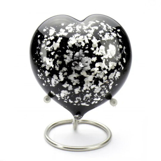 Pebble Heart Multi Silver Black