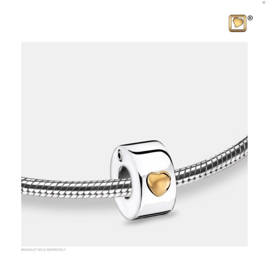 BEAD Glowing Heart™ Rhodium Plated Gold Vermeil Two Tone