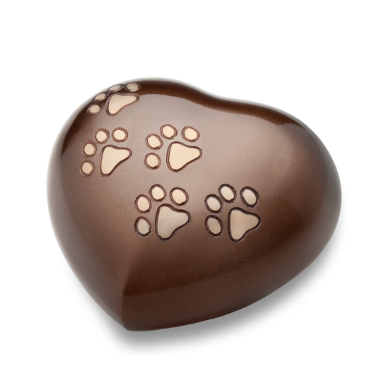 Medium Heart Pet Urn Bronze & Bru Gold