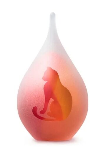 Frosted druppel small Rose-Gold zittende kat