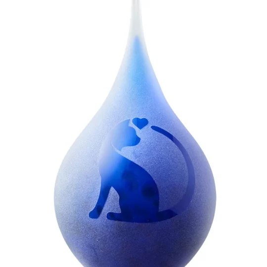 Frosted druppel medium blue mixed cat heart